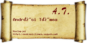 Andrási Tímea névjegykártya