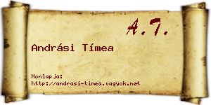 Andrási Tímea névjegykártya