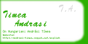 timea andrasi business card